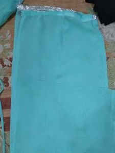 Beautiful Blue Nyra cut Kurta Set with Embellishme