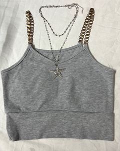 Grey chained top