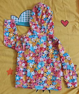 Colorful Floral Zip-Up Hoodie