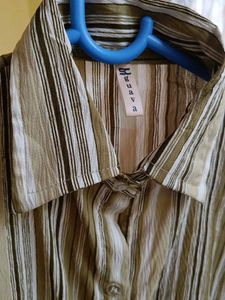 Striped Tie-Front Crop Shirt