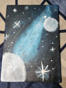 Hand-Painted Cosmic Canvas Art.made by my daughter