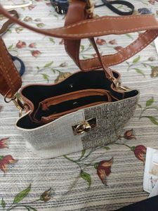 Unique Two-Tone Textured Crossbody Bag