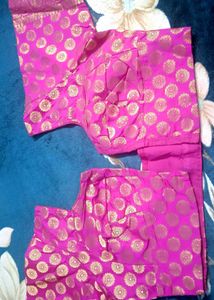 Pink &amp; Blue Banarasi Silk Saree