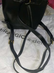 MIRAGGIO Stylish Black Backpack with Gold Studs