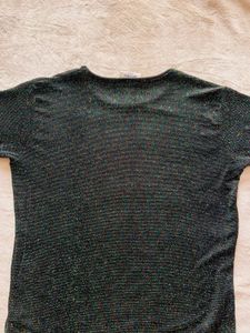 Sparkly Black Short Sleeve Top
