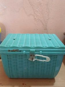 Vintage wicker work green Vanity Case
