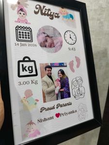 Personalized Baby Birth Announcement Frame