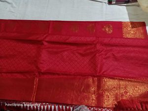 Beautiful Red &amp; Gold Banarasi Silk Saree