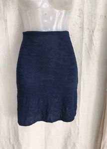 Stylish Navy Blue Lace Skirt