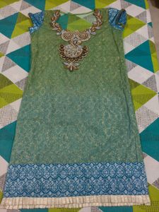 Green nd blue party wear kurti