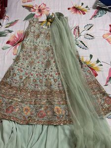 Pista green sharara set with dupatta