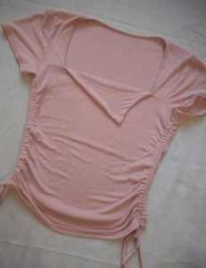 Trendy Pink 'Ruch &amp; Tie' Aesthetic Crop Top