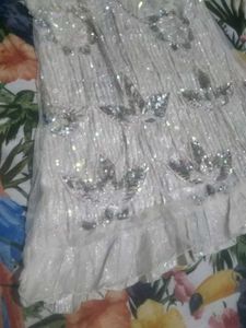 Elegant White Sequin Embellished Gown