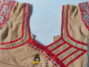 Cream&amp;Red Combination Blouse