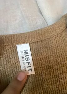 Cute brown square neck top