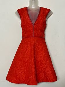 Branded Vibrant Red Lace mini Dress