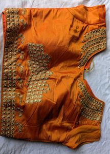Orange Embroidered Blouse