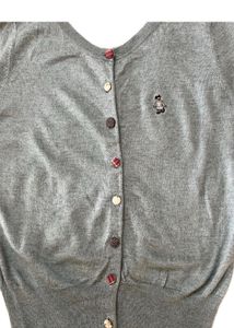 Light Green Cardigan with Cute Penguin Detail