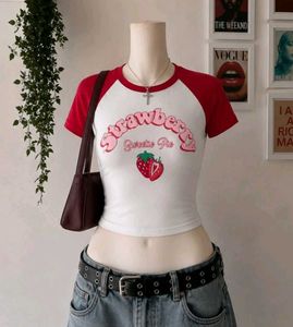 Strawberry "Sweetie Pie" Cropped T-Shirt