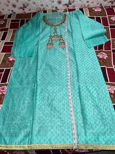 Beautiful Teal Kurta Set 2 Shade Dupatta