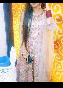 Elegant Floral Embroidered Anarkali Dress