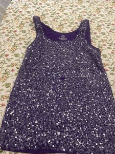 Purple Sequined Tank Top