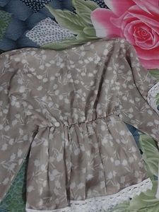flower print kaftan top for girls