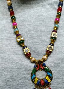 Boho Peacock Beaded long  Necklace