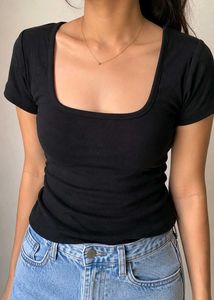 Classic Black Square Neck T-Shirt