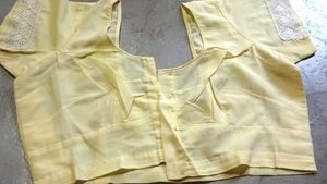 Yellow Embroidered Saree with blouse 💛✨🪽