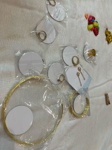 Brass Gold Tone Chocker, Bracelet and Rings