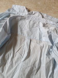 Blue Striped Button-Up Shirt