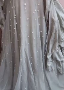 Elegant Gray Embellished Dress