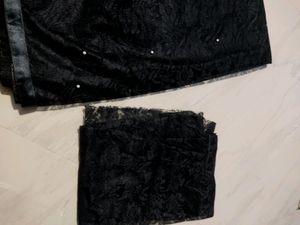 Black Net Saree