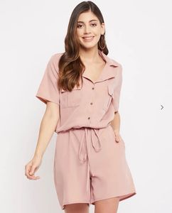 Women's Button-Up Short Jumpsuit
