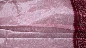 Elegant Pink Georgette Saree with Maroon Bandhani
