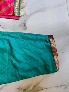 Vibrant Pink &amp; Teal Kurta Set with Dupatta