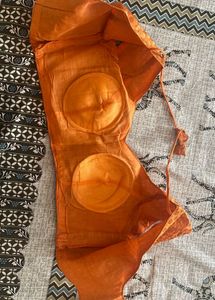 Orange Brocade Blouse