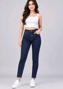 High-Waisted Dark Wash Jeans