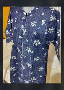 Stylish Blue Floral Print Kurta