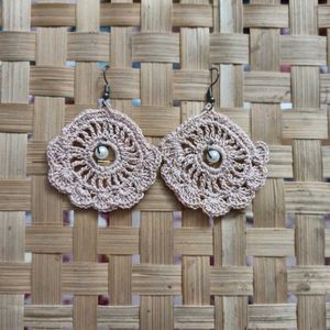 Boho Crochet Pearl Drop Earrings