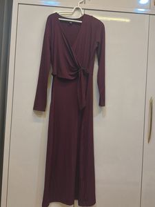 Ribbed Knit Wrap Dress