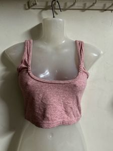 Pink Cropped Tank Top