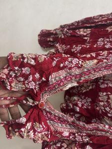 Boho Floral Tie-Front Blouse