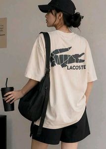 Lacoste Cream Graphic Tee