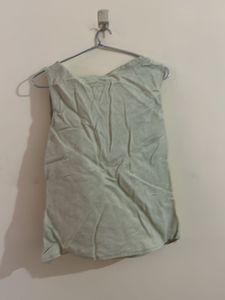 Light Green Sleeveless V-Neck Top