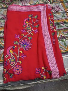 Silk and Embroidery Sarees With Streched Blouse