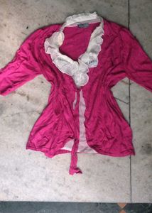 Bright Pink Ruffled Top