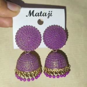 Purple Jhumka Earrings