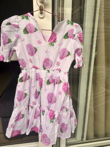 Floral Print Puff Sleeve Dress